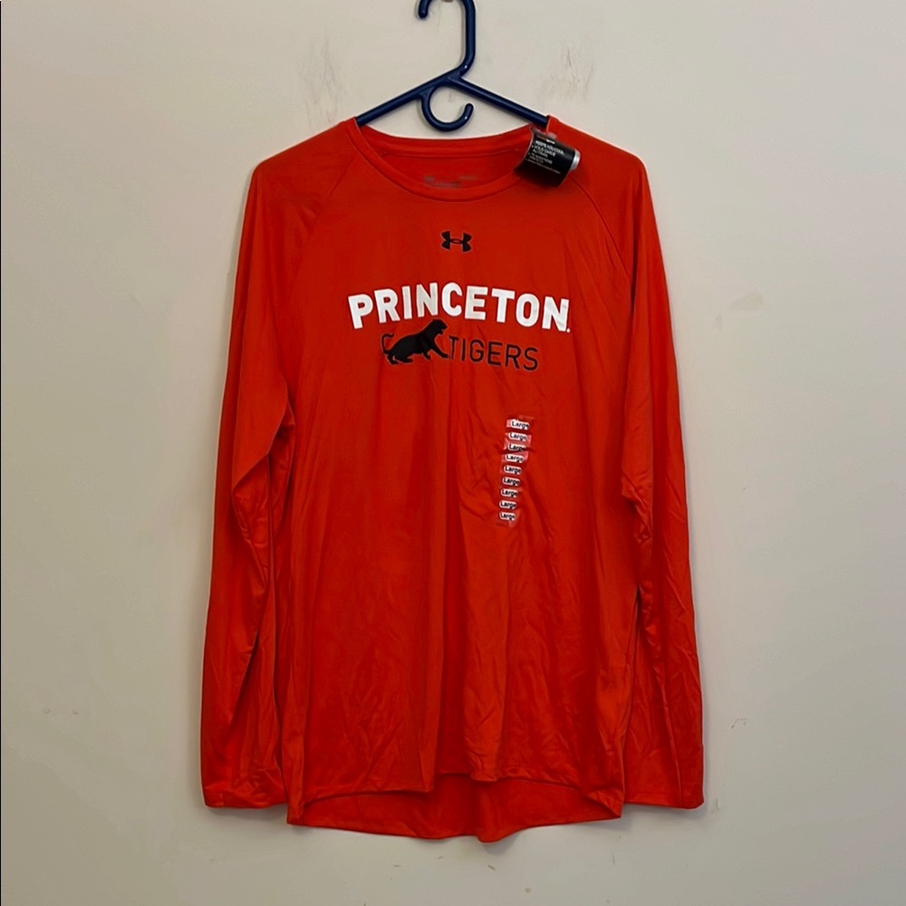 Under Armour New Heat Gear Princeton Tigers Long Sleeve Shirt Size Large